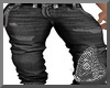 Grey Rip Jeans W/Chain M