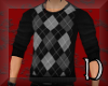 Black argyle sweater