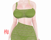 梅 crochet dress green