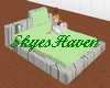 Stylized green bed