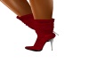 Red mid calf boot