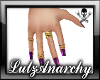 Purple Nails Gold Rings