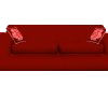 Red sofa/rose pillows
