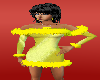 yellow dress + furr