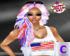 Red White and Blue Hair