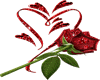 Glittering Rose w/heart