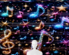 Music notes sparkle bg