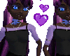 twin sisters in purple