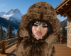 Zariah Fur Hood Brown