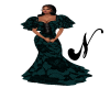 Black Lace Green Gown