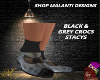 M*BLACK/GREY CROC STACYS