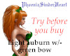 Lgt auburn with grn bow