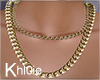 K gold double chain F