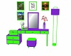 purple green dresser