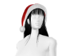 black hair & xmas hat