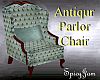 Antq Parlor Chair LtBlu