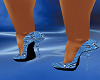 Blue glitter pumps