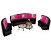 Sleek black & pink sofa