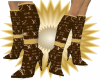 *LV-LOGO Brown Gold Boot