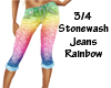 3/4 Stonewash Jeans Mult