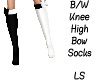 B/W Bow Socks Knee High