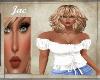 J~IPEASANT LACED TOP WHT