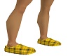 yellow plad slippers