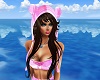 Pink Plaid HAT Hair Dark