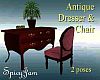 Antq Dresser w/Chair Ppl