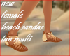 new f sandals tan multi