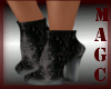 Black design snake boots