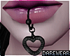Heart Lip Ring Black