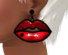 Black Red Lips Earring