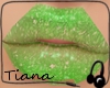 Lip Tattoo Green Glitter