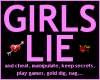 Girls Lie Sticker