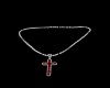 silver and ruby cross