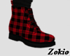 Red tartan boots