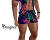 neon tropical shorts
