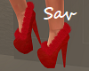Red Furry Heels