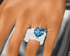 Blue heart Diamond Ring