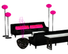 Black/Pink Couch & Table