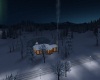 open winter cabin