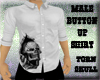 Torn Shirt Skull Buttons
