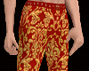 damask pants red&gold M