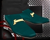 Green formal shoes