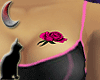 Pink rose breast tattoo