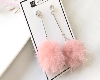 pink fur balls earrings