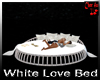 White animated love bed