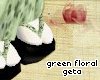 green floral geta