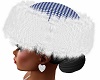 Blue And White Fur Hat 